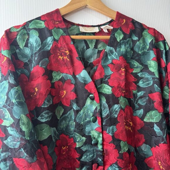 VTG 90s Victorias Secret Women Nightshirt Pajamas Sz S Gold Label Sheer Textured - Picture 13 of 15